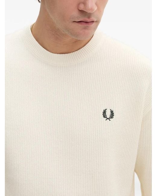 Pull À Logo Brodé Fred Perry pour homme en coloris White