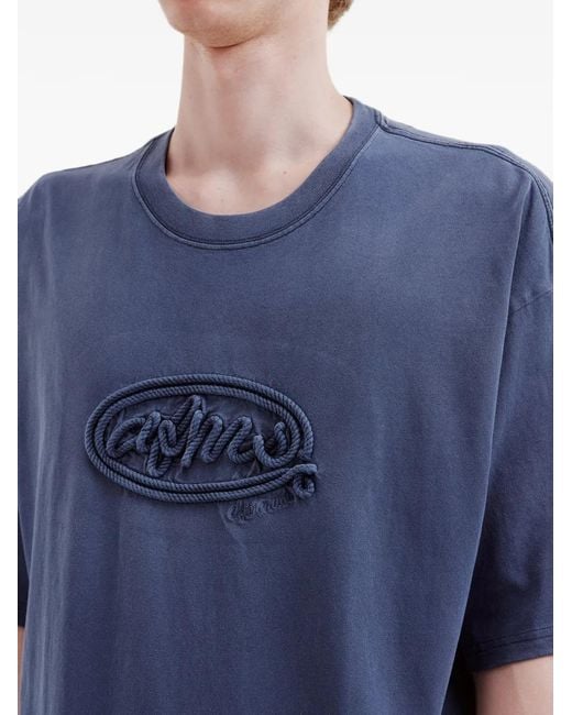 AFTERMATHS Blue Rope-Logo T-Shirt for men