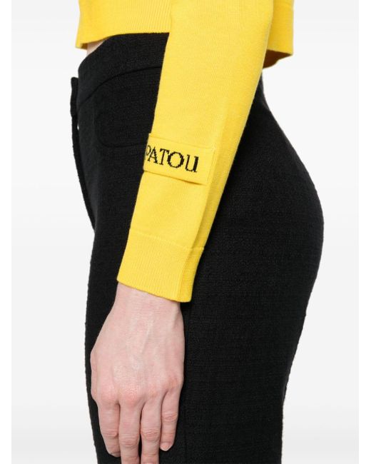 Patou Yellow Gestrickter Cropped-Pullover