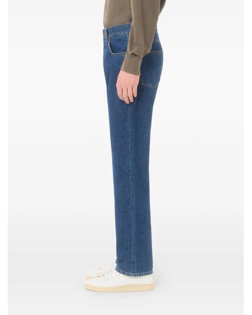 Valentino Garavani Blue Denim Pants With Vgold for men