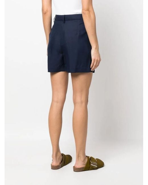 Ralph Lauren Blue Pleated Silk Shorts