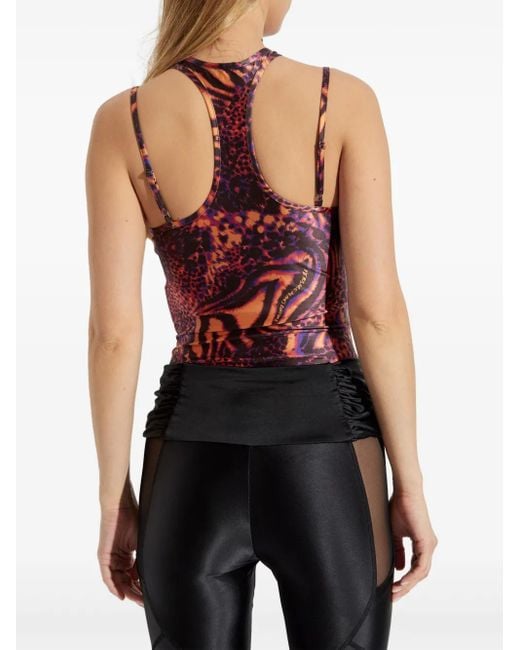 Versace Jeans Couture Red Animal-Print Bodysuit
