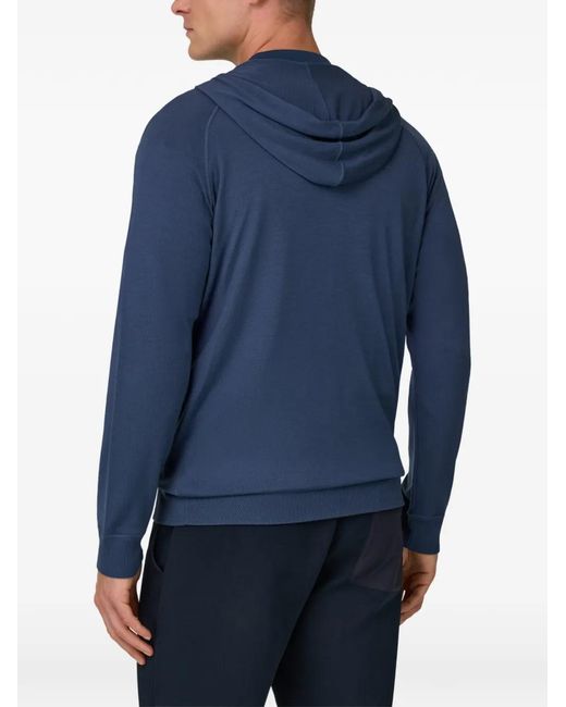 Boggi Blue Full-Zip Hooded Sweater for men