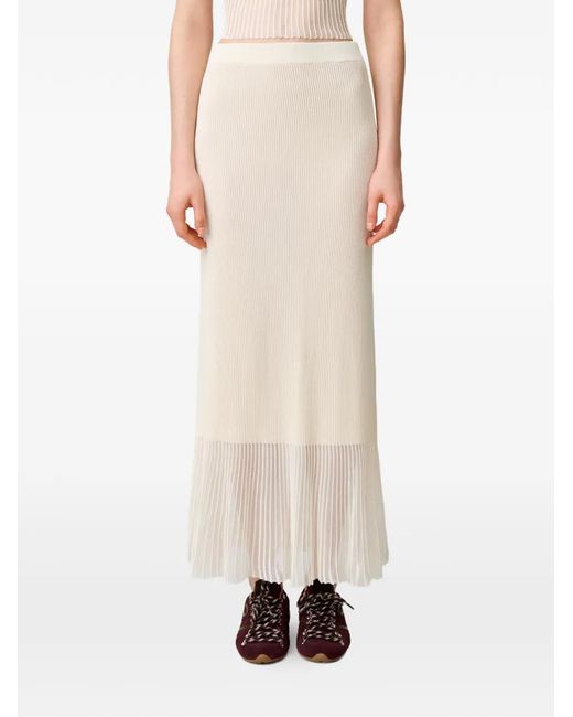 Claudie Pierlot White Knitted Maxi Skirt