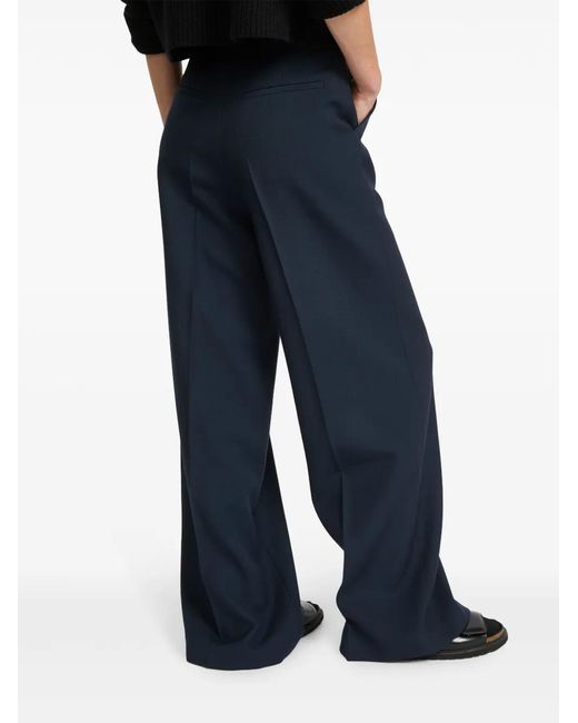 Yves Salomon Blue Wool Tailored Trousers