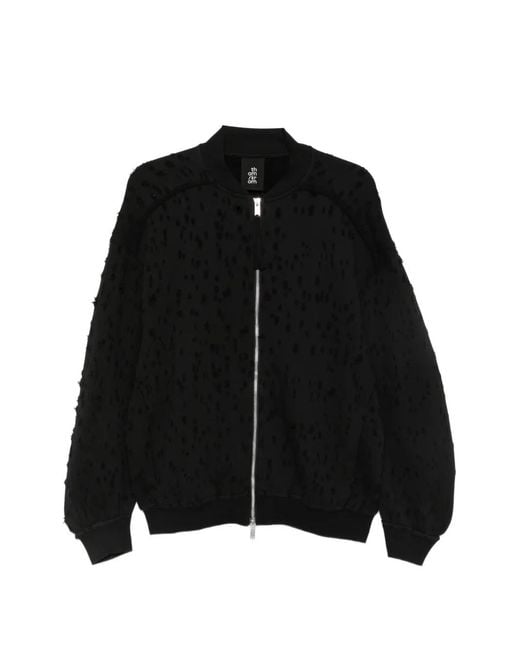 Thom Krom Black Distressed Ruched-Sleeve Jacket