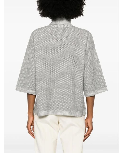 Fabiana Filippi Gray Wool-Silk Blend Sweater