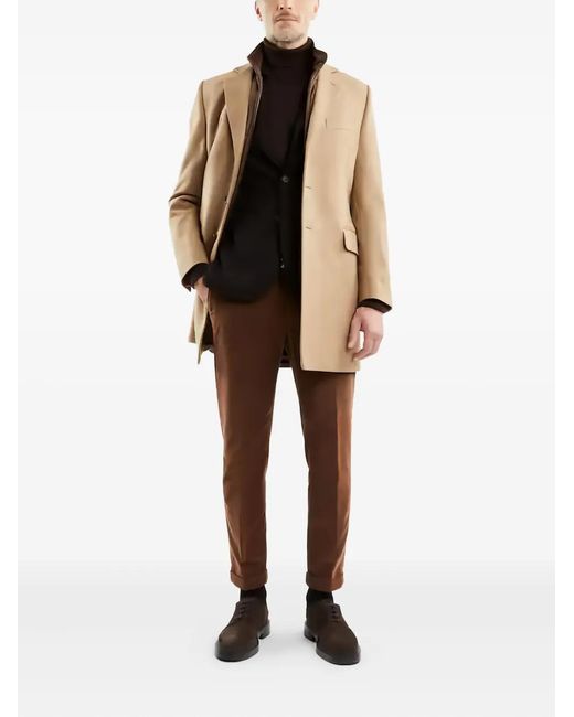 Fay Natural Button-Fastening Coat for men