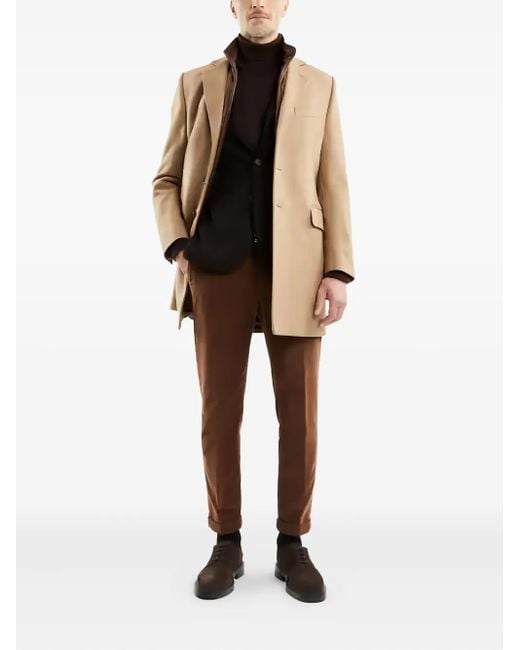 Fay Natural Button-Fastening Coat for men