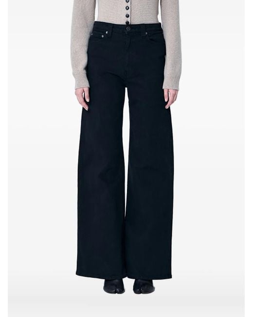 Khaite Blue Five-Pocket Wide-Leg Jeans