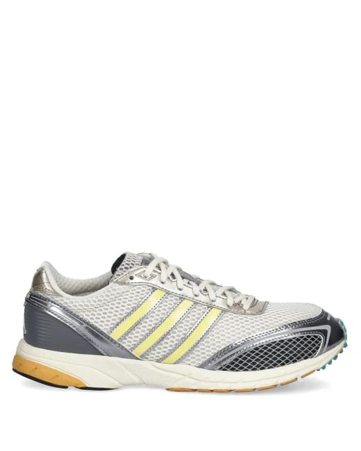 Adidas White Adizero Adios Og Striped Sneakers for men