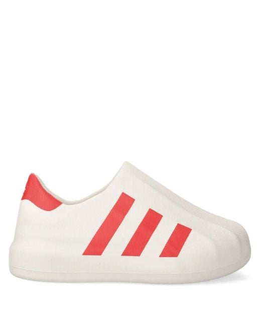 Adidas Pink Adifoam Superstar Three-Stripe Slip-On Sneakers