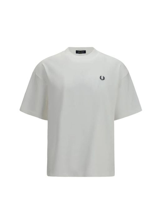 Fred Perry Gray Back-Print Laurel Wreath T-Shirt for men