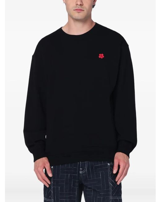 KENZO Black Boke Flower Crew-Neck Sweater for men