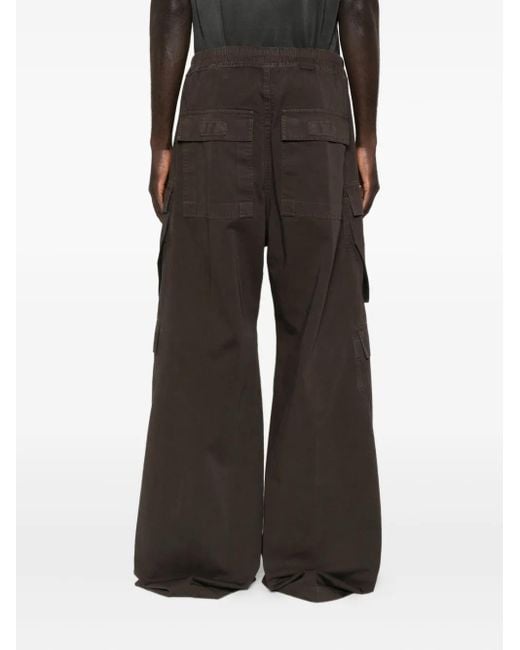 Rick Owens Black Double Cargo Jumbo Belas Trousers for men