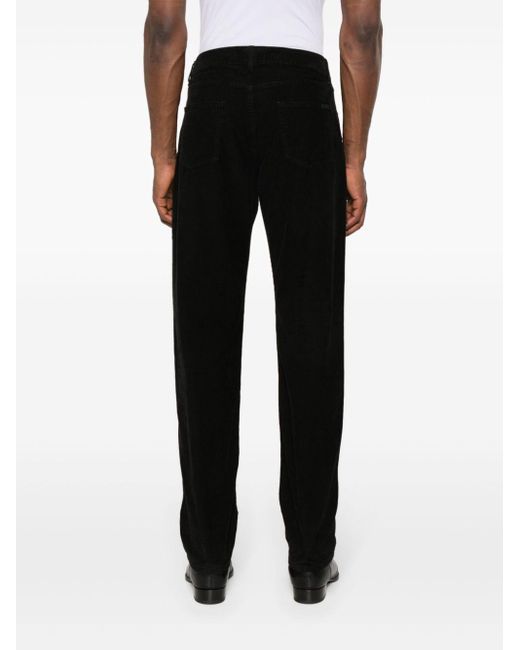 Pantalon en velours côtelé à coupe fuselée Saint Laurent pour homme en coloris Black