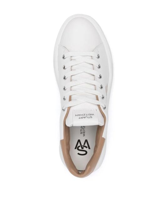 Stuart Weitzman White Sw Pro Leather Sneakers