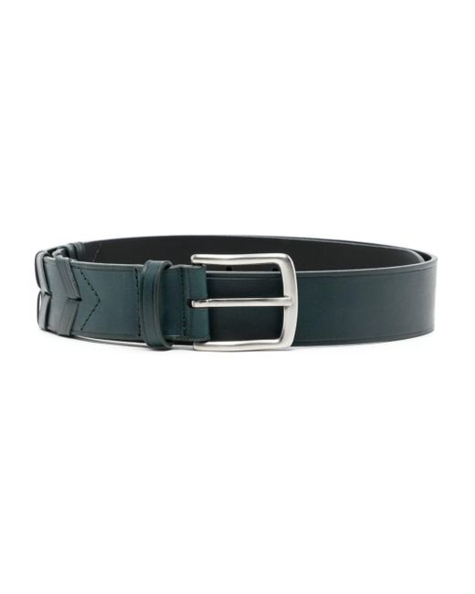 Paul Smith Black Herringbone-pattern Leather Belt for men