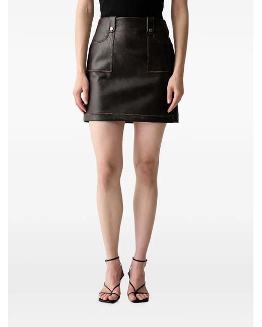 Liu Jo Black Faded-Effect Logo-Button Skirt