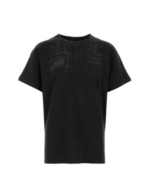 Maison Margiela Black Logo-Print T-Shirt for men