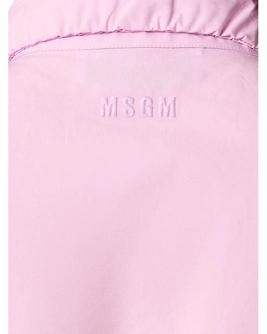 MSGM Pink Gerafftes Cropped-Hemd
