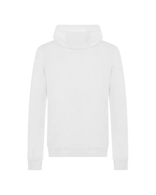 Fedeli White Zip-Up Drawstring Hoodie for men