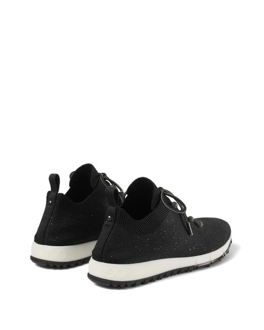 Jimmy Choo Black Veles Knitted Glitter Sneakers