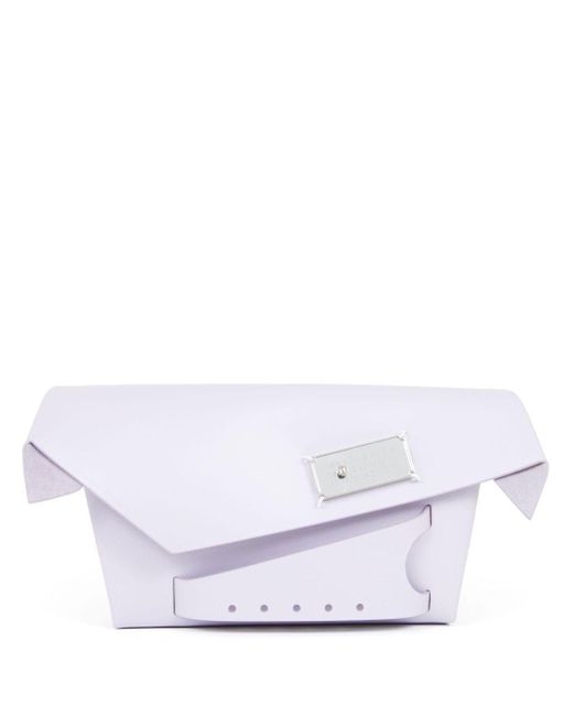Maison Margiela White Snatched Leather Clutch Bag