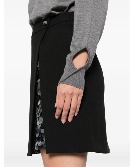 Liviana Conti Gray Cut-Out Roll-Neck Sweater