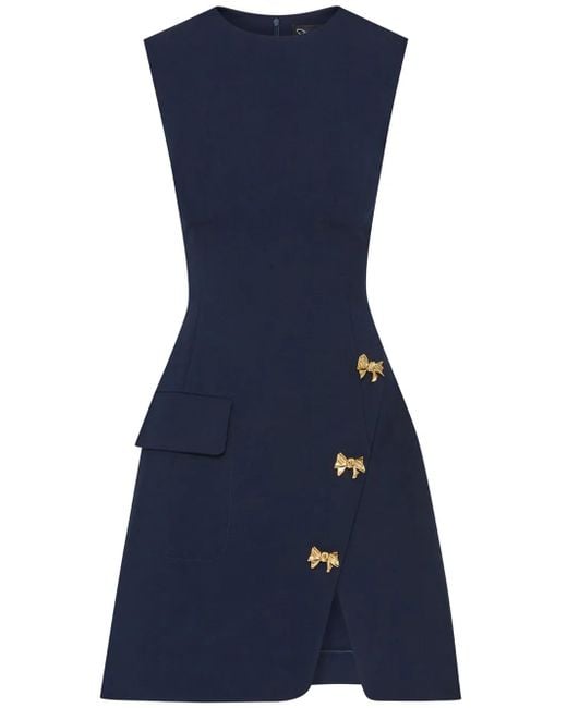 Oscar de la Renta Bow Button ドレス Blue