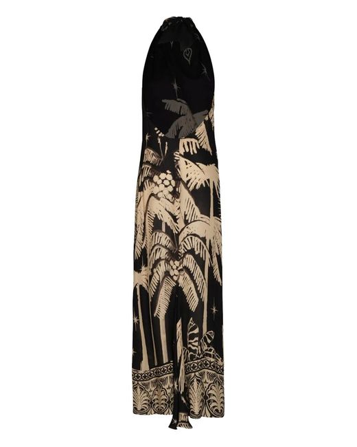 Johanna Ortiz Black Musical Flower Printed Maxi Dress