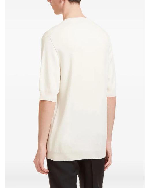 Aiezen White Crew-Neck Half-Sleeve T-Shirt for men
