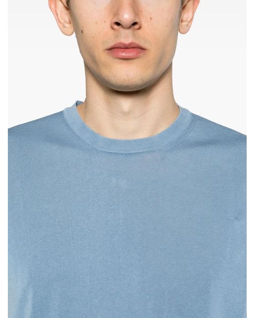 Drumohr Blue Crew-Neck Short-Sleeve T-Shirt for men