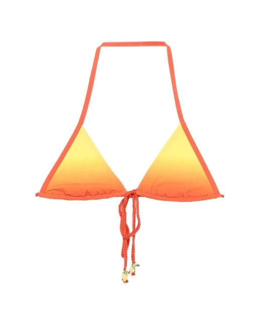 Christopher Esber Orange Cusa Gradient-Effect Charm-Detail Bikini Top