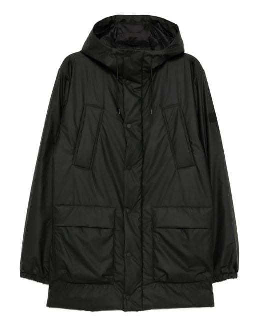 Rains Black Logo-Patched Jacket for men