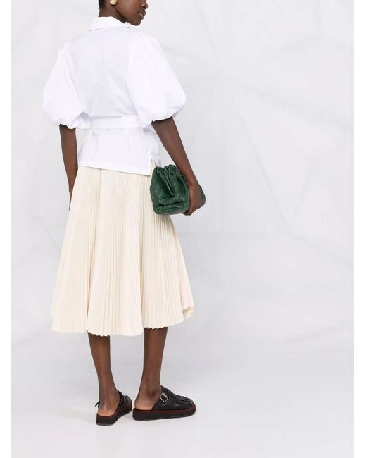 Jonathan Simkhai White V-Neck Wrap Blouse