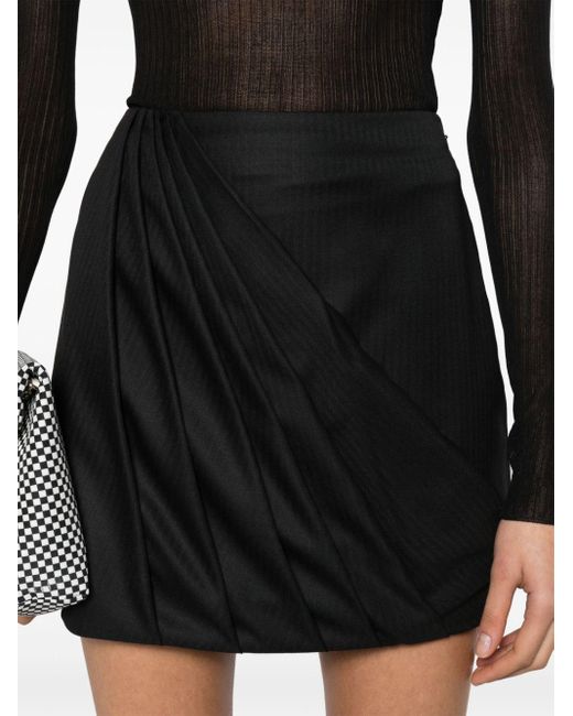 Minifalda drapeada Racil de color Black