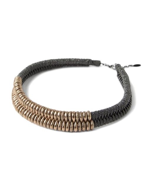 Brunello Cucinelli Metallic Monili Choker Necklace