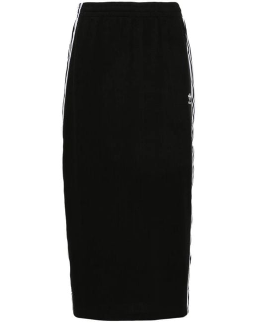 Adidas Black 3-Stripes Ribbed Pencil Skirt