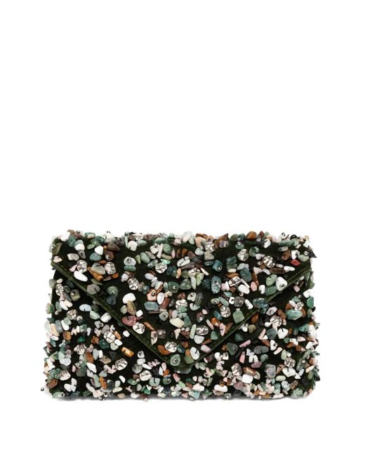 Dries Van Noten Envelope Mini-Tas Verfraaid Met Stenen in het Black