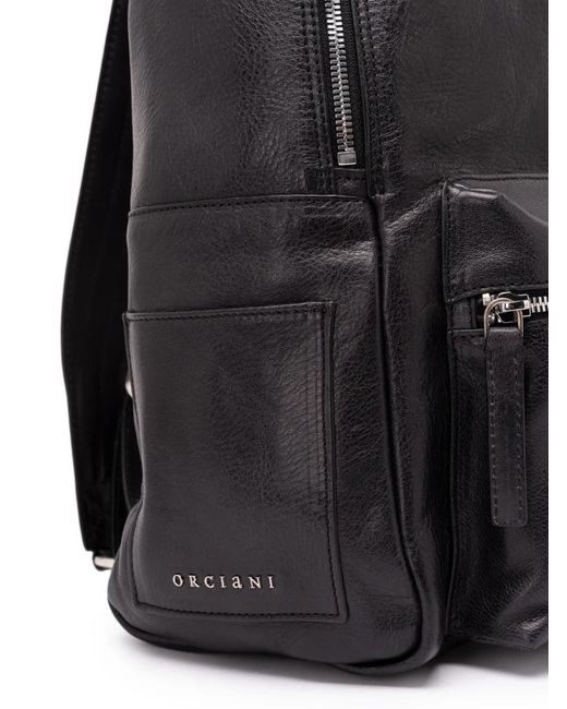Orciani Black Lagoon Leather Backpack for men