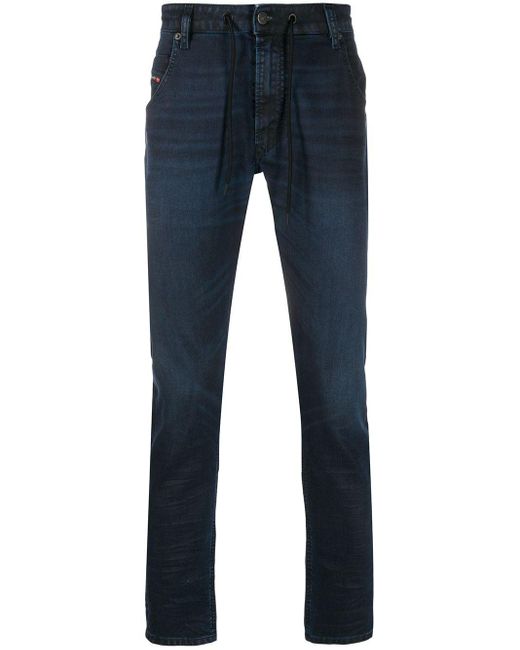 DIESEL Blue Krooley Low-rise Straight-leg Jeans for men