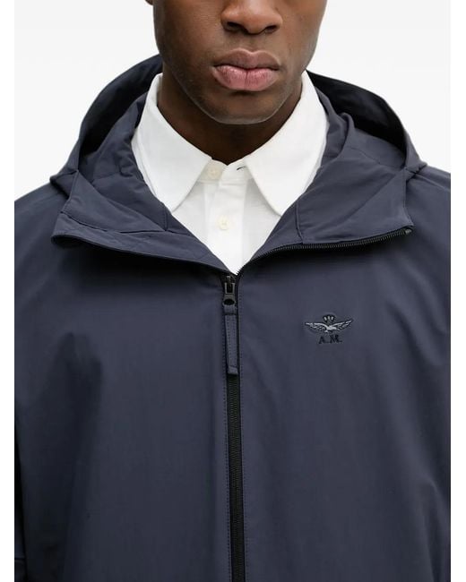 Aeronautica Militare Blue Veste À Logo Brodé for men