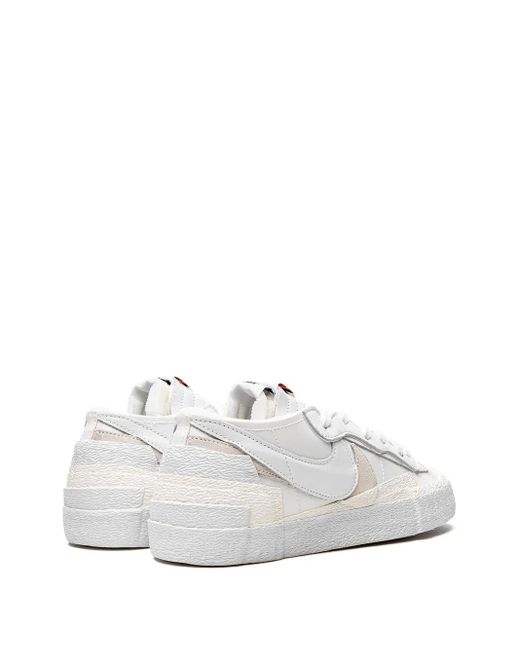 Nike White X Sacai Blazer Low Patent Leather" Sneakers