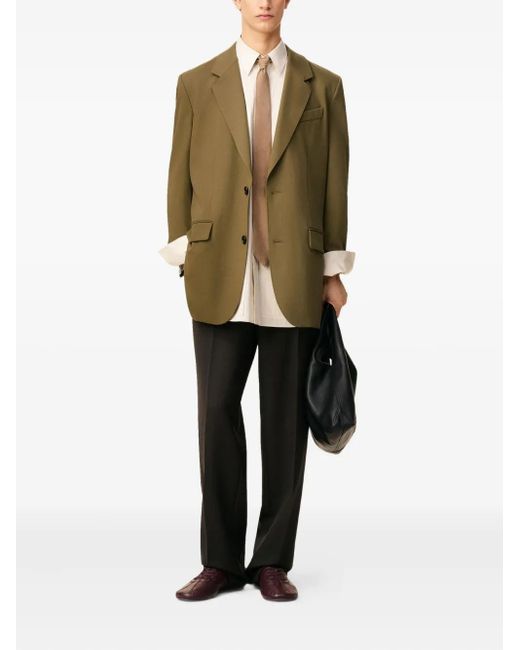 AMI Green Single-Breasted Wool Jacket for men