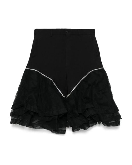 Comme des Garçons Black Ruffled Shorts for men