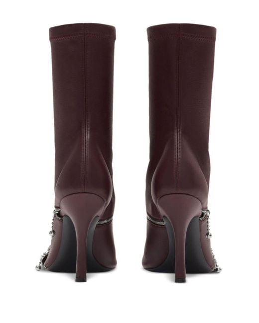 Burberry Brown Peep 100mm Leather Boots