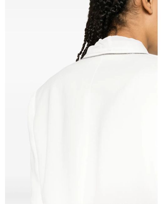 Brunello Cucinelli White Layered Single-breasted Blazer