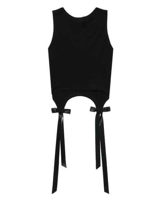 Simone Rocha Black Bow Tail Easy Tank Top