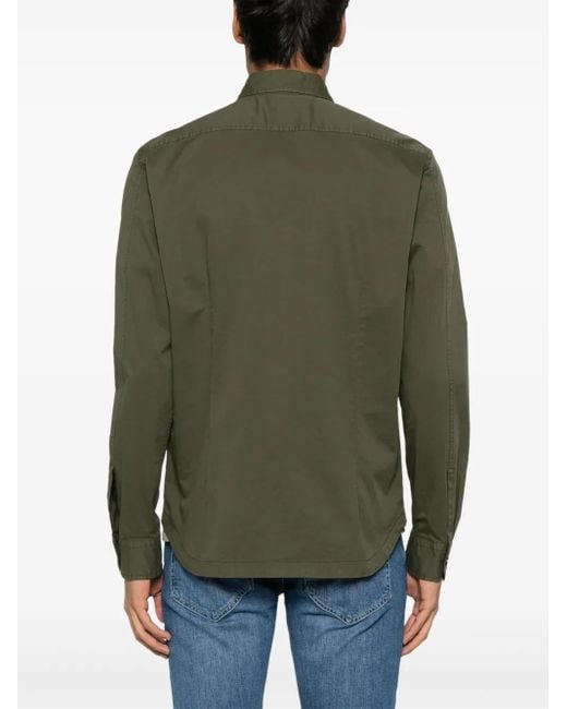 Boglioli Green Twill Shirt Jacket for men